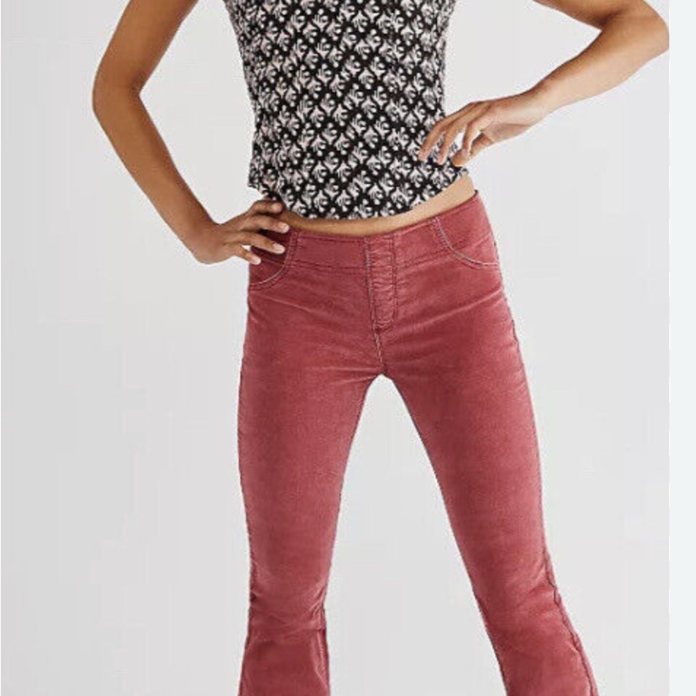 Free People Dusty Rose Flare Pants - Picture 1 of 1